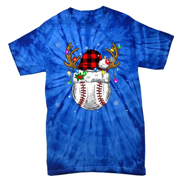 Baseball Santa Hat Funny Sport  baseball Christmas Tie-Dye T-Shirt