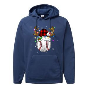 Baseball Santa Hat Funny Sport  baseball Christmas Performance Fleece Hoodie