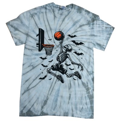 Basketball Skeleton Halloween Skeleton Basketball Player Tie-Dye T-Shirt