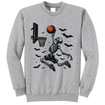 Basketball Skeleton Halloween Skeleton Basketball Player Tall Sweatshirt