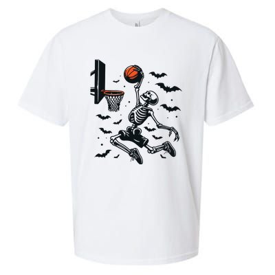 Basketball Skeleton Halloween Skeleton Basketball Player Sueded Cloud Jersey T-Shirt