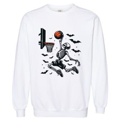 Basketball Skeleton Halloween Skeleton Basketball Player Garment-Dyed Sweatshirt