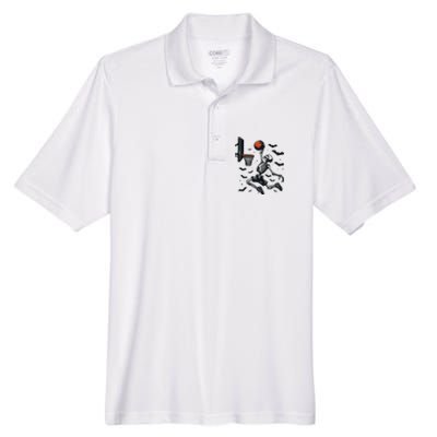 Basketball Skeleton Halloween Skeleton Basketball Player Men's Origin Performance Piqué Polo