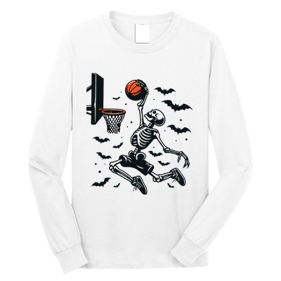 Basketball Skeleton Halloween Skeleton Basketball Player Long Sleeve Shirt