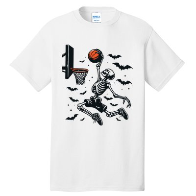 Basketball Skeleton Halloween Skeleton Basketball Player Tall T-Shirt