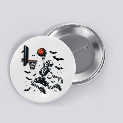 Basketball Skeleton Halloween Skeleton Basketball Player Button