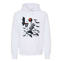 Basketball Skeleton Halloween Skeleton Basketball Player Premium Hoodie