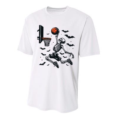 Basketball Skeleton Halloween Skeleton Basketball Player Performance Sprint T-Shirt