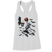 Basketball Skeleton Halloween Skeleton Basketball Player Women's Racerback Tank