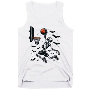 Basketball Skeleton Halloween Skeleton Basketball Player Tank Top