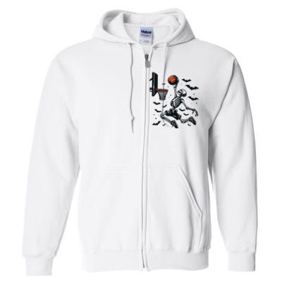 Basketball Skeleton Halloween Skeleton Basketball Player Full Zip Hoodie