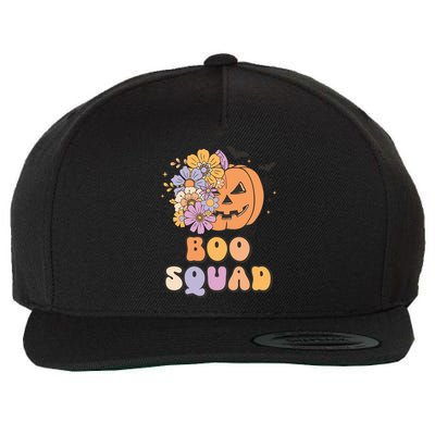 Boo Squad Halloween Pumpkin Costume Retro Groovy Gift Wool Snapback Cap