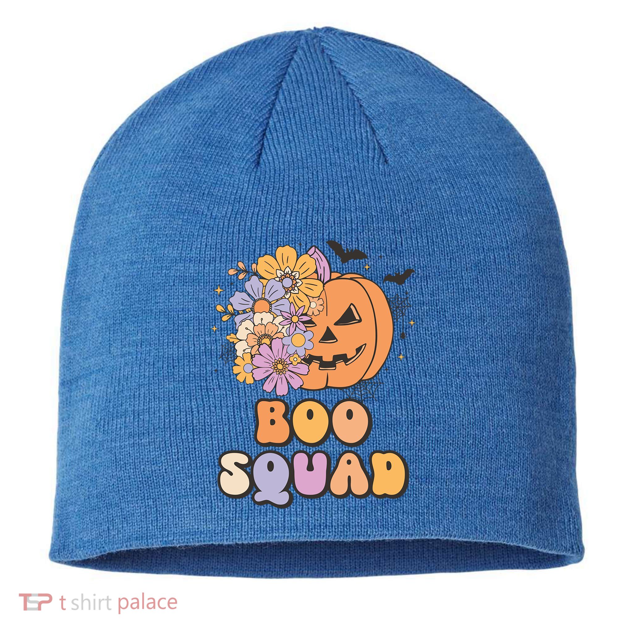 Boo Squad Halloween Pumpkin Costume Retro Groovy Gift Sustainable Beanie