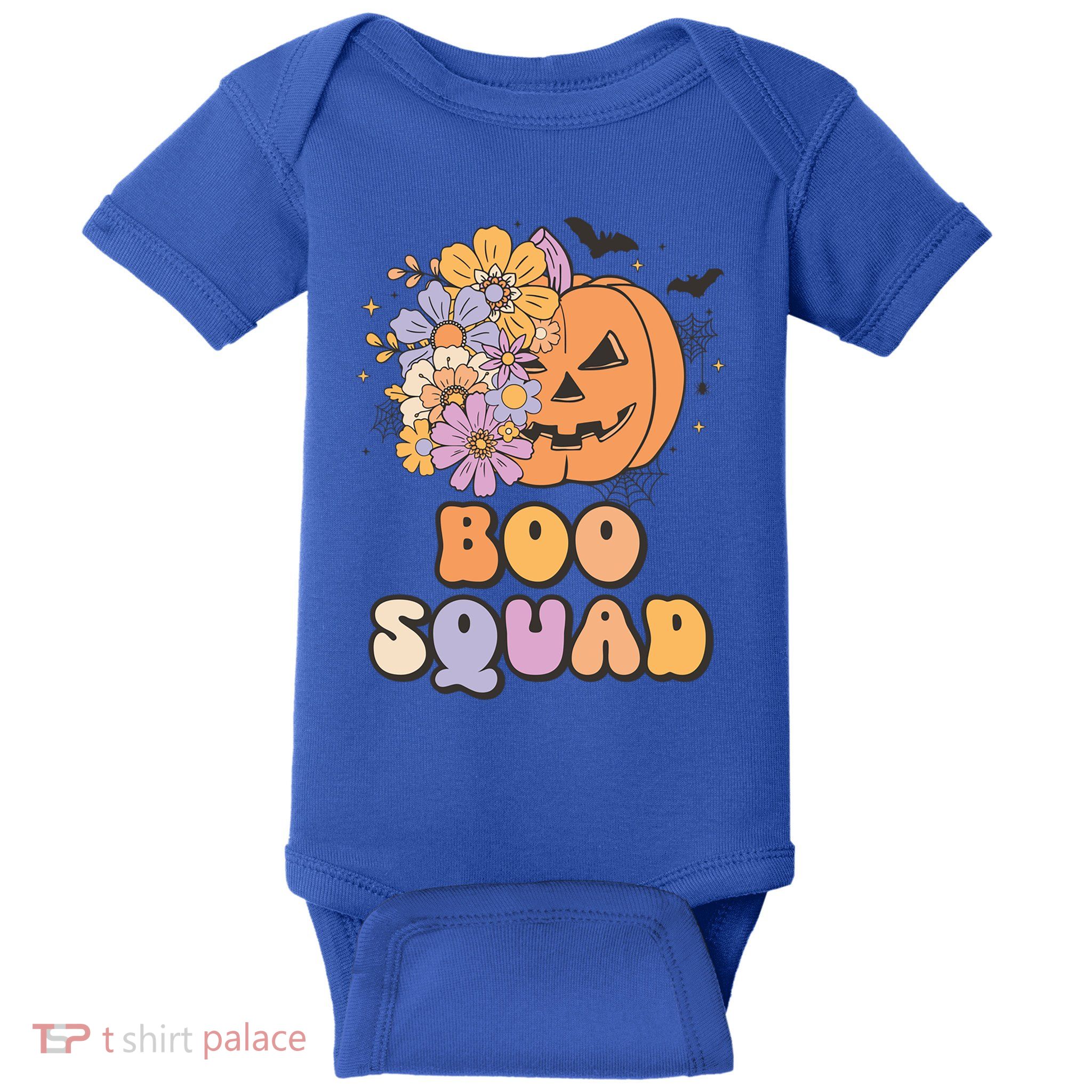 Boo Squad Halloween Pumpkin Costume Retro Groovy Gift Baby Bodysuit