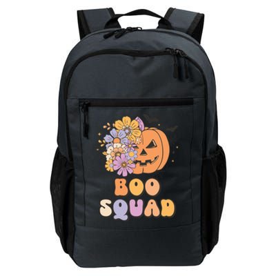 Boo Squad Halloween Pumpkin Costume Retro Groovy Gift Daily Commute Backpack