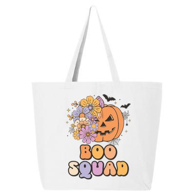 Boo Squad Halloween Pumpkin Costume Retro Groovy Gift 25L Jumbo Tote