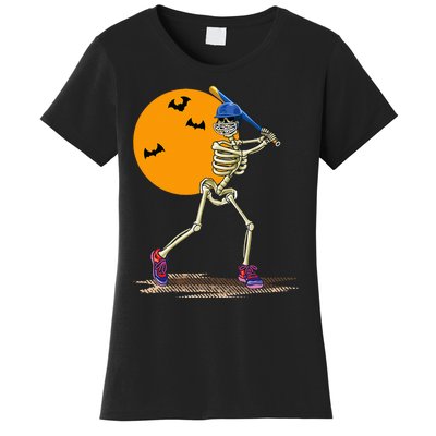 Baseball Skeleton Halloween Baseball Halloween Women's T-Shirt