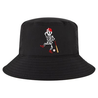 Baseball Skeleton Halloween Funny Skeleton Baseball Playing Cool Comfort Performance Bucket Hat