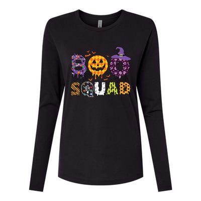 Boo Squad Halloween Gift Womens Cotton Relaxed Long Sleeve T-Shirt