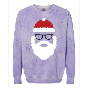 Brooklyn Surf Hipster Santa Christmas Gift Colorblast Crewneck Sweatshirt