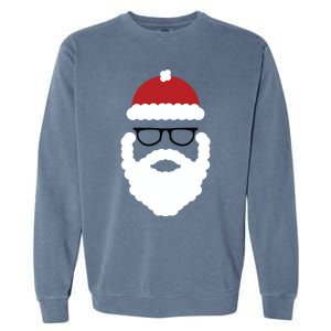 Brooklyn Surf Hipster Santa Christmas Gift Garment-Dyed Sweatshirt