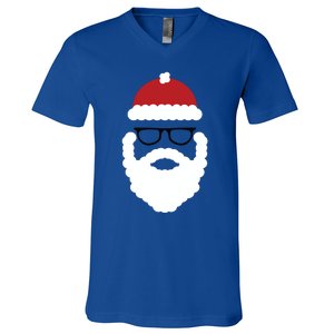 Brooklyn Surf Hipster Santa Christmas Gift V-Neck T-Shirt