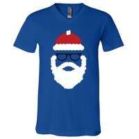 Brooklyn Surf Hipster Santa Christmas Gift V-Neck T-Shirt