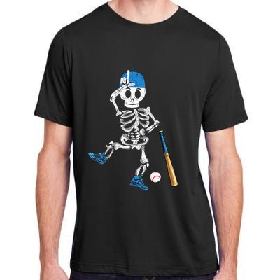 Baseball Skeleton Halloween Vintage Baseball Playing Adult ChromaSoft Performance T-Shirt