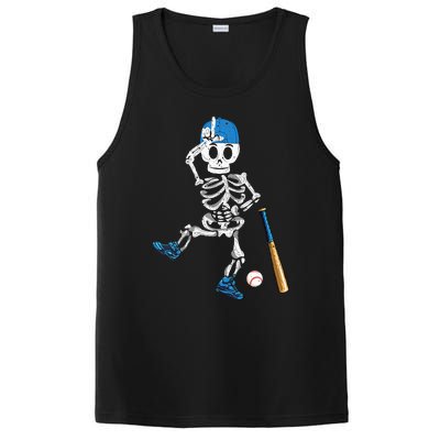 Baseball Skeleton Halloween Vintage Baseball Playing PosiCharge Competitor Tank