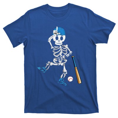 Baseball Skeleton Halloween Vintage Baseball Playing T-Shirt