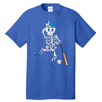 Baseball Skeleton Halloween Vintage Baseball Playing Tall T-Shirt