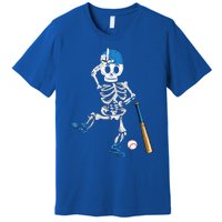 Baseball Skeleton Halloween Vintage Baseball Playing Premium T-Shirt