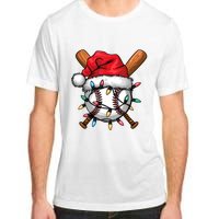 Baseball Santa Hat Christmas Lights Baseball Player Adult ChromaSoft Performance T-Shirt