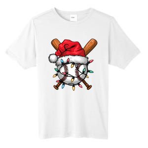 Baseball Santa Hat Christmas Lights Baseball Player Tall Fusion ChromaSoft Performance T-Shirt