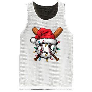 Baseball Santa Hat Christmas Lights Baseball Player Mesh Reversible Basketball Jersey Tank