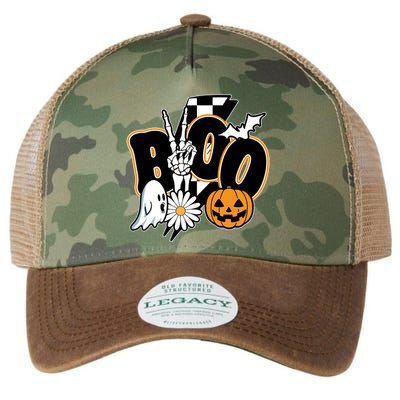 Boo Spooky Halloween Cute Legacy Tie Dye Trucker Hat