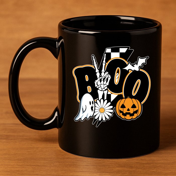 Boo Spooky Halloween Cute 11oz C Handle Ceramic Mug