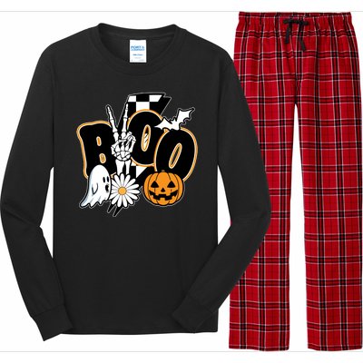 Boo Spooky Halloween Cute Long Sleeve Pajama Set