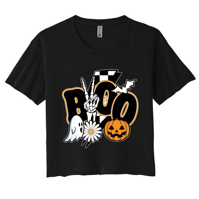 Boo Spooky Halloween Cute Crop Top