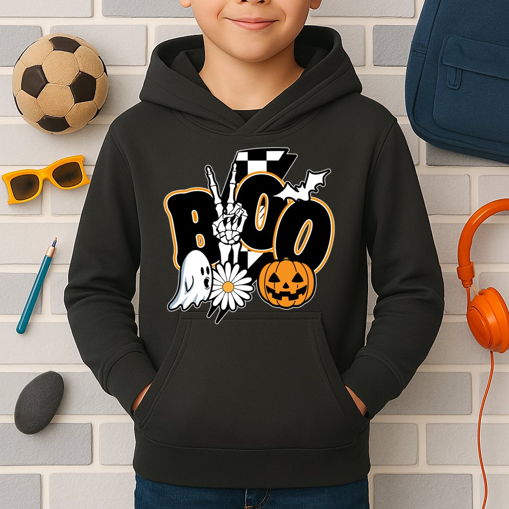 Boo Spooky Halloween Cute Kids Hoodie