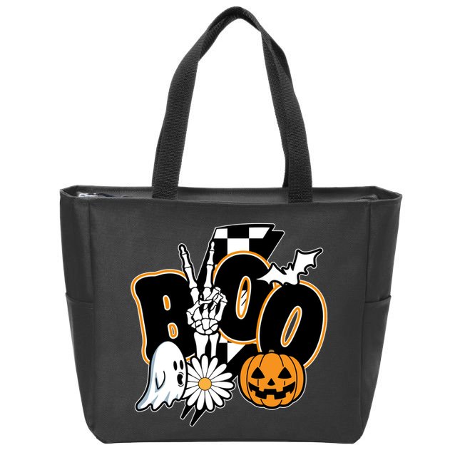 Boo Spooky Halloween Cute Zip Tote Bag