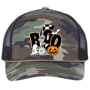 Boo Spooky Halloween Cute Retro Rope Trucker Hat Cap