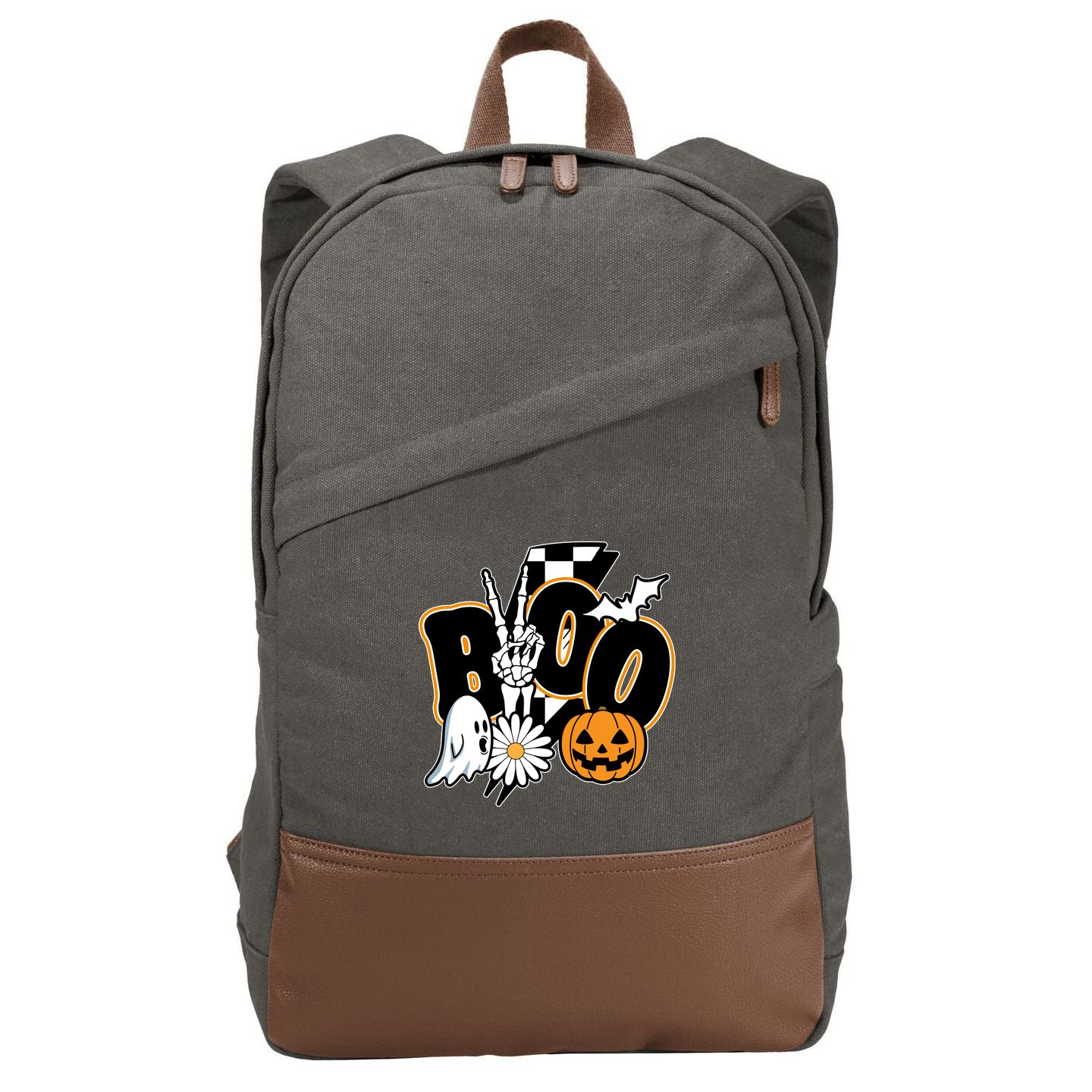 Boo Spooky Halloween Cute Cotton Canvas Backpack