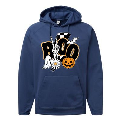 Boo Spooky Halloween Cute Performance Fleece Hoodie