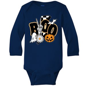 Boo Spooky Halloween Cute Baby Long Sleeve Bodysuit