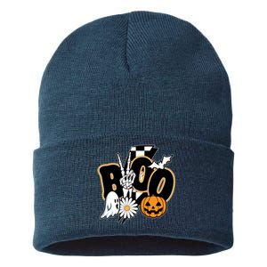 Boo Spooky Halloween Cute Sustainable Knit Beanie