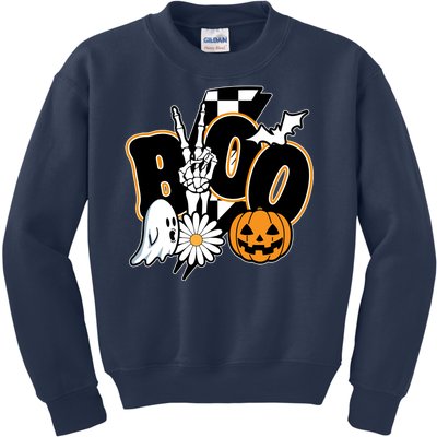 Boo Spooky Halloween Cute Kids Sweatshirt