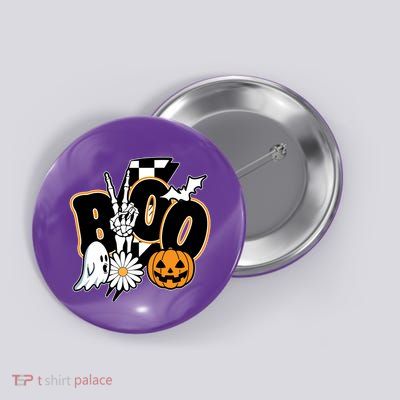 Boo Spooky Halloween Cute Button
