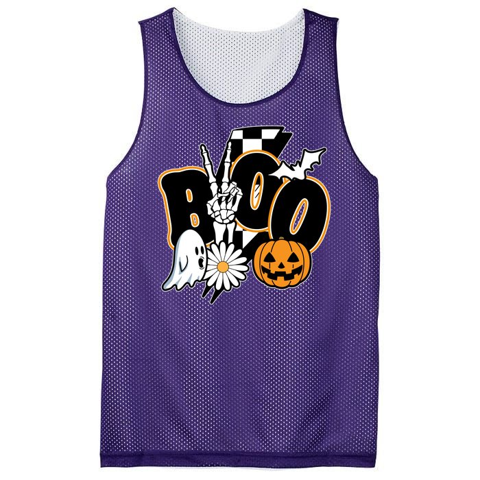 Boo Spooky Halloween Cute Mesh Reversible Basketball Jersey Tank