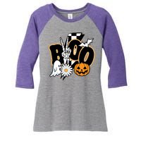 Boo Spooky Halloween Cute Women's Tri-Blend 3/4-Sleeve Raglan Shirt